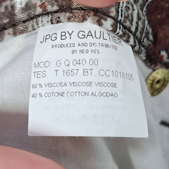 JPG Jeans by Jean Paul Gaultier Vintage 90s Paisley Flare Pants with Sid… - Picture 4 of 12